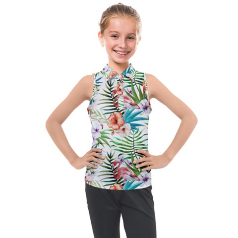 Tropical Flamingo Kids  Sleeveless Polo Tee by goljakoff