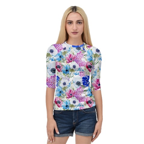 Purple Flowers Quarter Sleeve Raglan Tee by goljakoff