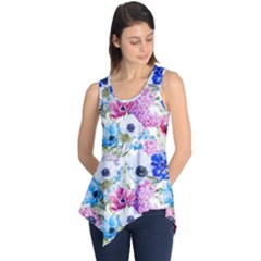 Purple Flowers Sleeveless Tunic by goljakoff