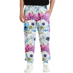 Purple Flowers Men s Elastic Waist Pants by goljakoff