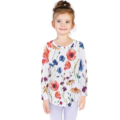 Flowers Kids  Long Sleeve Tee by goljakoff