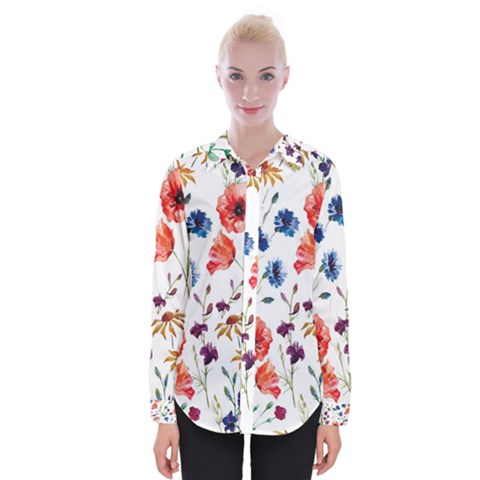 Flowers Womens Long Sleeve Shirt by goljakoff