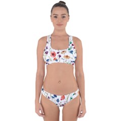 Flowers Cross Back Hipster Bikini Set by goljakoff