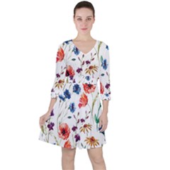 Flowers Ruffle Dress by goljakoff