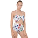 Flowers Scallop Top Cut Out Swimsuit View1