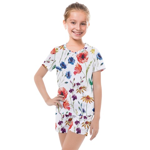 Flowers Kids  Mesh Tee And Shorts Set by goljakoff