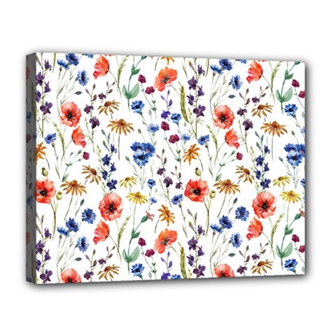 Flowers Pattern Canvas 14  X 11  (stretched) by goljakoff