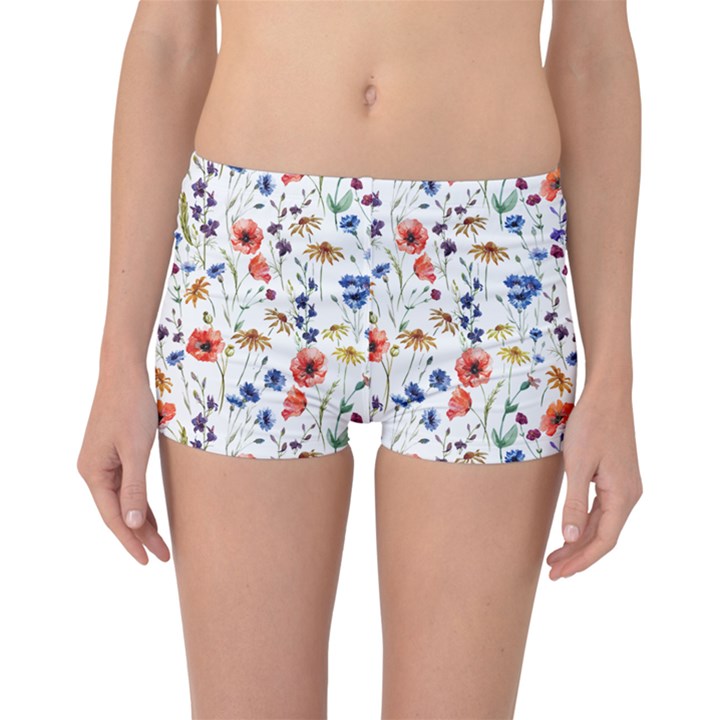 Flowers pattern Boyleg Bikini Bottoms