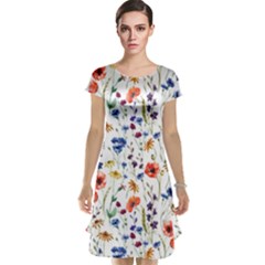 Flowers Pattern Cap Sleeve Nightdress by goljakoff