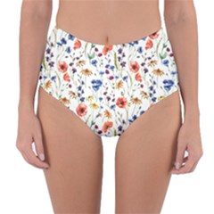 Flowers Pattern Reversible High-waist Bikini Bottoms by goljakoff