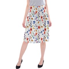 Flowers Pattern Midi Beach Skirt by goljakoff