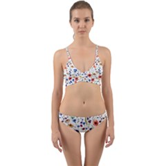 Flowers Pattern Wrap Around Bikini Set by goljakoff