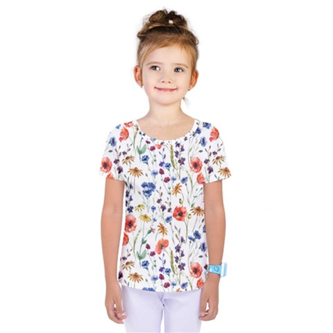 Flowers Pattern Kids  One Piece Tee by goljakoff