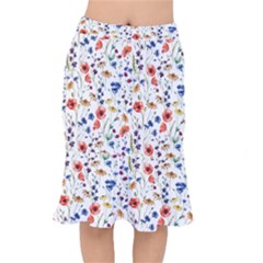 Flowers Pattern Short Mermaid Skirt by goljakoff