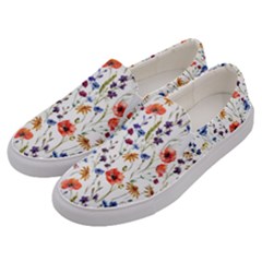 Flowers Pattern Men s Canvas Slip Ons by goljakoff