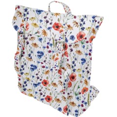 Flowers Pattern Buckle Up Backpack by goljakoff