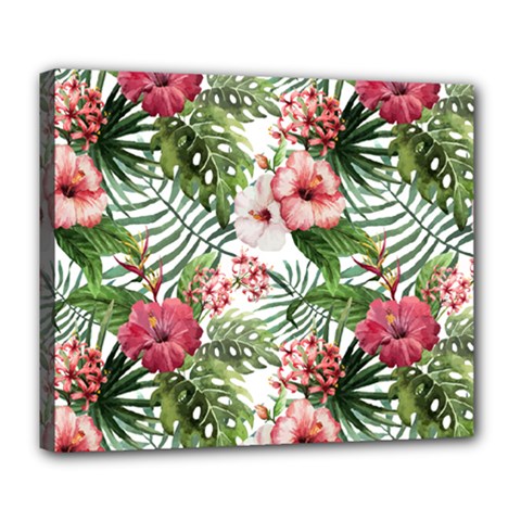 Tropical Flowers Deluxe Canvas 24  X 20  (stretched) by goljakoff