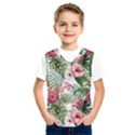 Tropical flowers Kids  Basketball Tank Top View1