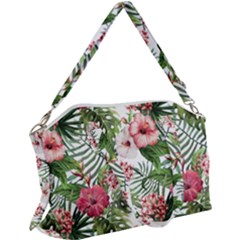 Tropical Flowers Canvas Crossbody Bag by goljakoff