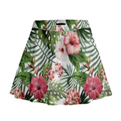 Tropical Flowers Mini Flare Skirt by goljakoff