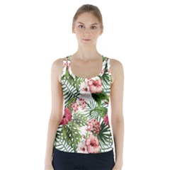 Tropical Flowers Racer Back Sports Top by goljakoff