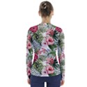 Tropical flowers V-Neck Long Sleeve Top View2