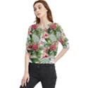 Tropical flowers Quarter Sleeve Blouse View1