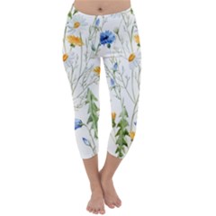 Summer Flowers Capri Winter Leggings  by goljakoff