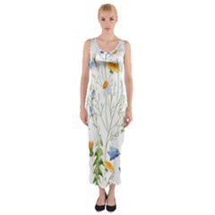 Summer Flowers Fitted Maxi Dress by goljakoff