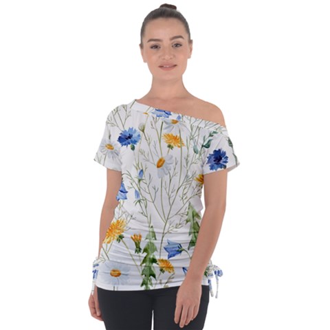 Summer Flowers Tie-up Tee by goljakoff