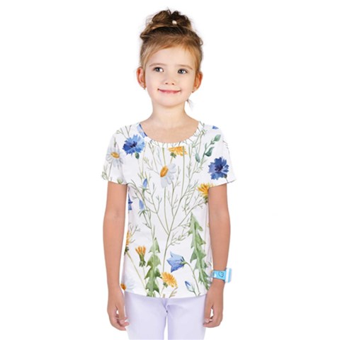 Summer Flowers Kids  One Piece Tee by goljakoff