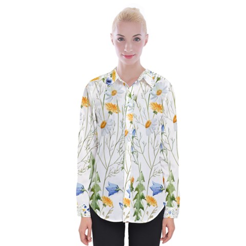 Summer Flowers Womens Long Sleeve Shirt by goljakoff