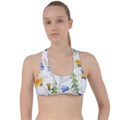 Summer Flowers Criss Cross Racerback Sports Bra by goljakoff