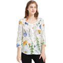 Summer flowers Chiffon Quarter Sleeve Blouse View1