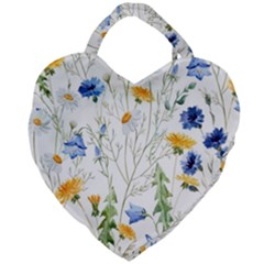 Summer Flowers Giant Heart Shaped Tote by goljakoff