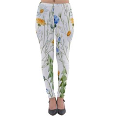 Summer Flowers Lightweight Velour Leggings by goljakoff