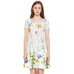 Summer Flowers Inside Out Cap Sleeve Dress by goljakoff