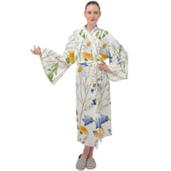 Summer Flowers Maxi Velour Kimono by goljakoff