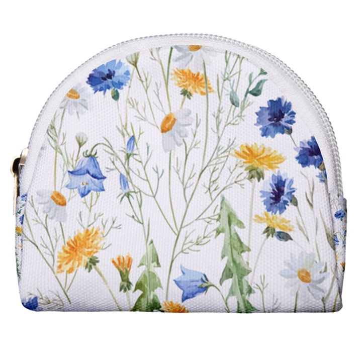 Summer flowers Horseshoe Style Canvas Pouch