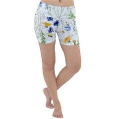 Summer Flowers Lightweight Velour Yoga Shorts by goljakoff