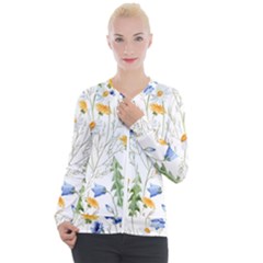 Summer Flowers Casual Zip Up Jacket by goljakoff