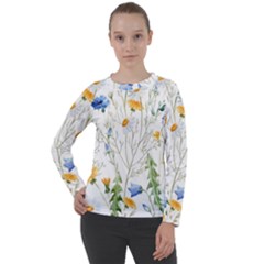 Summer Flowers Women s Long Sleeve Raglan Tee