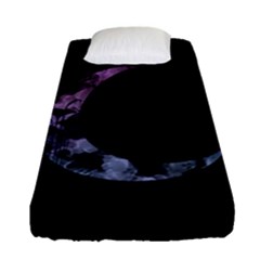 Floral Pink And Purple Moon Fitted Sheet (single Size) by Dazzleway