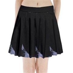 Floral Pink And Purple Moon Pleated Mini Skirt by Dazzleway