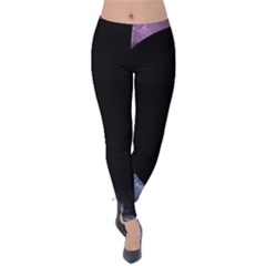 Floral Pink And Purple Moon Velvet Leggings by Dazzleway