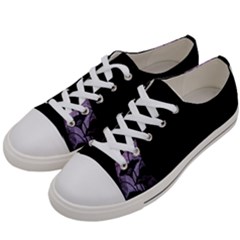 Floral Pink And Purple Moon Women s Low Top Canvas Sneakers by Dazzleway