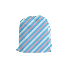 Transgender Pride Diagonal Stripes Pattern Drawstring Pouch (medium) by VernenInk