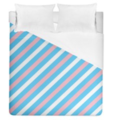 Transgender Pride Diagonal Stripes Pattern Duvet Cover (queen Size) by VernenInk