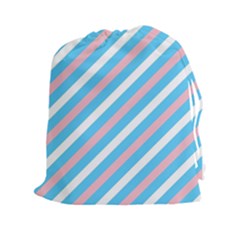 Transgender Pride Diagonal Stripes Pattern Drawstring Pouch (2xl) by VernenInk