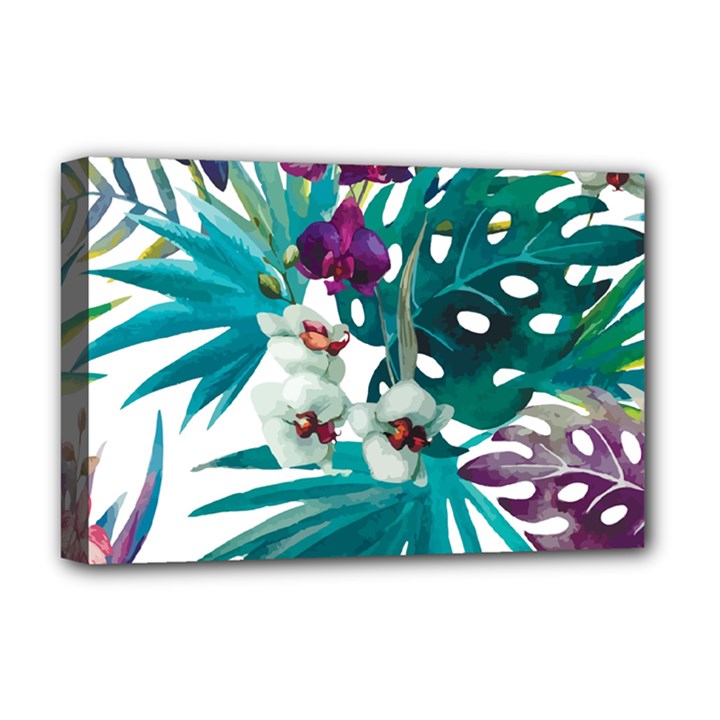 Tropical flowers Deluxe Canvas 18  x 12  (Stretched)